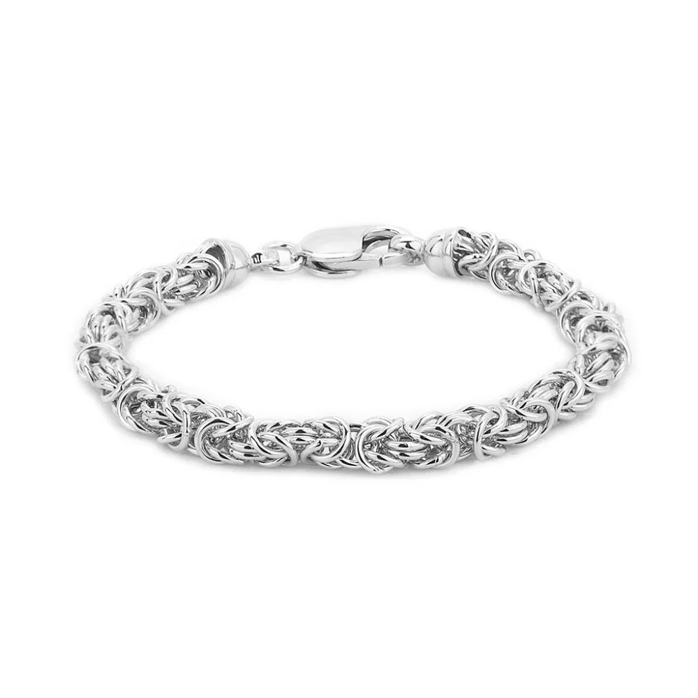 Vanbelle Sterling Silver Jewelry Hand-Made Byzantine Chain Bracelets - Picture 5 of 6